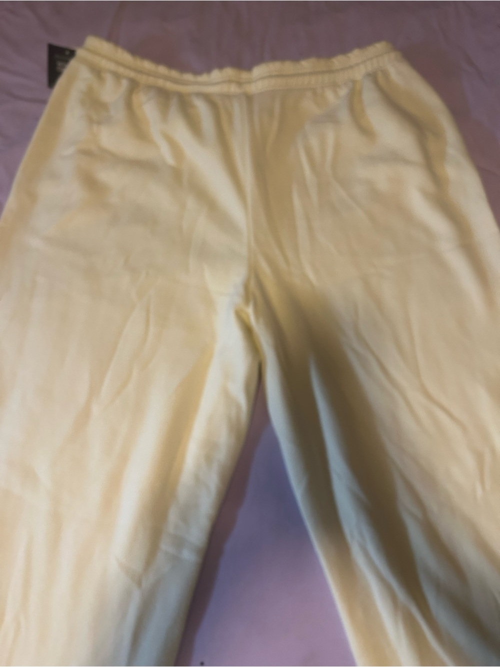 Grayson Threads Pale Yellow Wide-Leg Drawstring Sweatpants - Picture 2 of 5